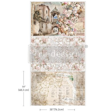 ReDesign with Prima Decoupage papír 19"X30" - Old World Charm - Découpage Décor Tissue Paper (1 csomag)