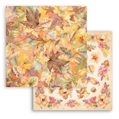 Stamperia Scrapbook papír 12" (30 cm) - Woodland leaves - Paper Sheets (1 ív)