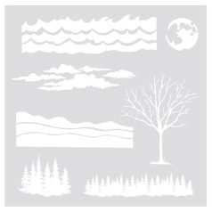   Crafter's Companion Stencil - 8" (20 cm) - Landscape Builder -Bella Luna Stencil (1 db)