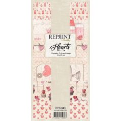   Papírkészlet - 10x21 cm - Hearts - Reprint Slimline Paper Pack (18 ív)