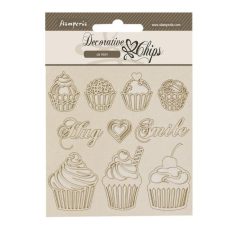   Stamperia Chipboard 14x14 cm - Coffee and Chocolate - SweetyDecorative Chips (1 ív)