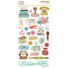   Simple Stories Chipboard matrica  - Chipboard Stickers  - Noteworthy (1 ív)