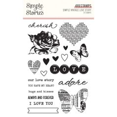   Simple Stories Szilikonbélyegző  - Clear Stamps - Simple Vintage Love Story (1 csomag)