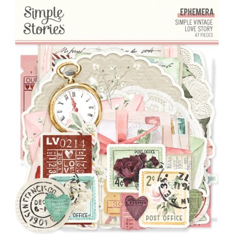 Simple Stories Kivágatok  - Ephemera - Simple Vintage Love Story (1 csomag)