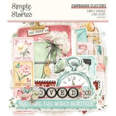   Simple Stories Chipboard  - Chipboard Clusters - Simple Vintage Love Story (1 csomag)