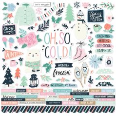   Simple Stories Matrica 12" (30 cm) - Cardstock Stickers - Winter Wonder (1 ív)