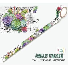   AALL & CREATE Dekorációs ragasztószalag 20mm - Thriving Terrarium - Washi Tape (1 db)