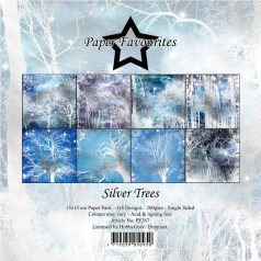   Paper Favourites Scrapbook papírkészlet 6" (15 cm) - Silver Trees - Paper Pack (24 ív)