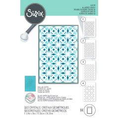   SIZZIX Stencil 666530, Geo Crystals / Sizzix Layered Stencil (1 csomag)