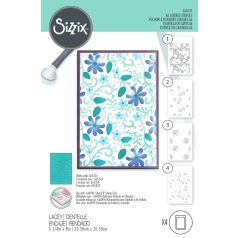   SIZZIX Stencil 666531, Lacey / Sizzix Layered Stencil (1 csomag)