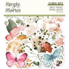   Simple Stories Kivágatok  - Floral Bits & Pieces - Simple Vintage Spring Garden (1 csomag)