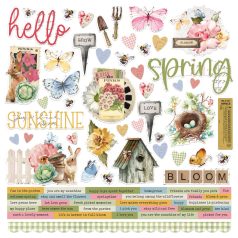   Simple Stories Matrica 12" (30 cm) - Cardstock Stickers - Simple Vintage Spring Garden (1 ív)