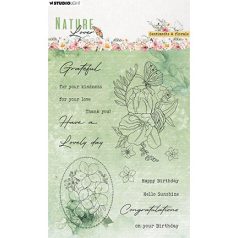   Studio Light Szilikonbélyegző - Sentiments and florals - Clear Stamps (1 csomag)