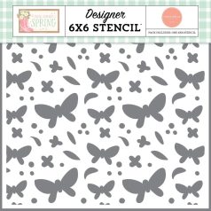   Carta Bella Stencil Here Comes Spring 6" (15 cm) Friendly Butterfly Skies Stencil (6 lap)