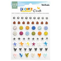   American Crafts Vicki Boutin Discover + Create Pufi matrica Sticker Puffy (1 csomag)