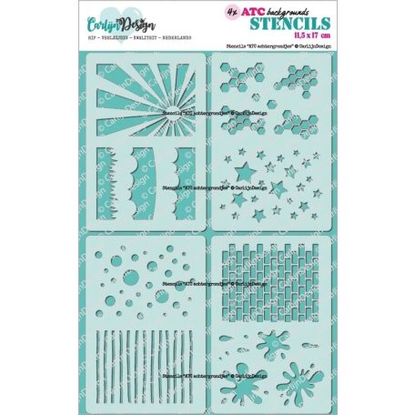 CarlijnDesign Stencil ATC Backgrounds (4 db)