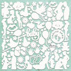   Mintay Papers Chipboard 12" (30 cm) - Decor - Baby Shower - Chippies (1 ív)