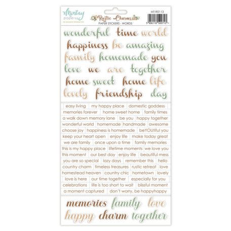 Mintay Papers Rustic Charms Matrica Paper Stickers Words  1 csomag