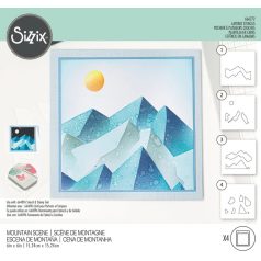 Sizzix Mountain Scene Stencil  Layered Stencil (4 db)