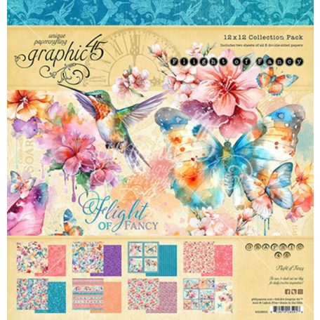 Graphic 45 Flight of Fancy Scrapbook papírkészlet 12" (30 cm) Collection Pack (16 lap)