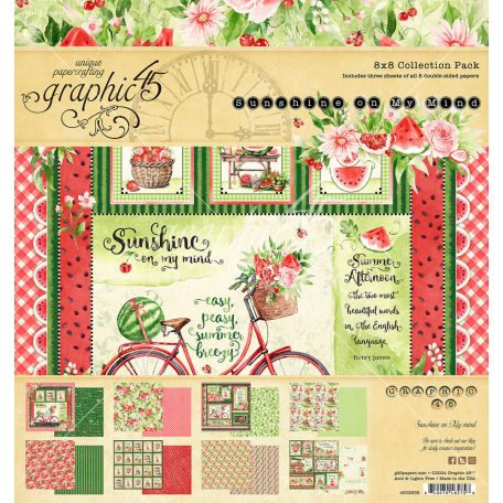 Graphic 45 Sunshine on my Mind Scrapbook papírkészlet 8" (20 cm) Collection Pack (24 lap)