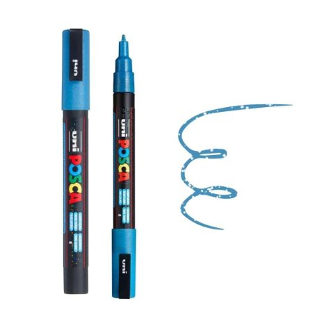 UNI POSCA dekormarker 0.9 mm PC-3ML CSILLÁMLÓ VILÁGOSKÉK (L8) 1 db