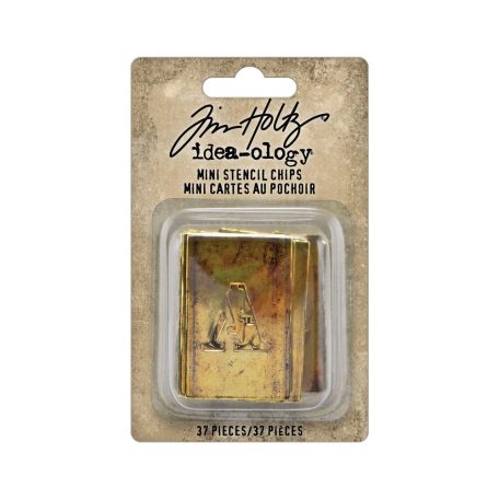 Tim Holtz Stencil Chips Mini Chipboard díszítőelem / Stencil Idea-ology (1 csomag)