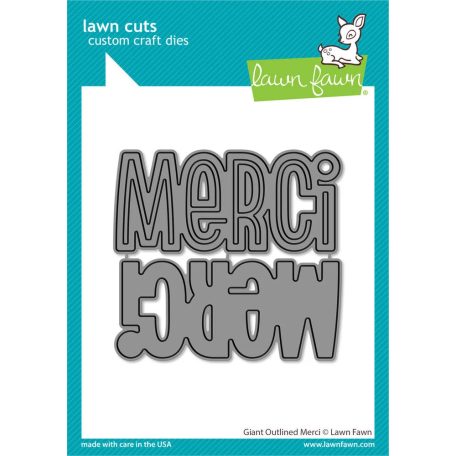 Lawn Fawn Giant Outlined Merci Vágósablon LF3449 Lawn Cuts (1 csomag)