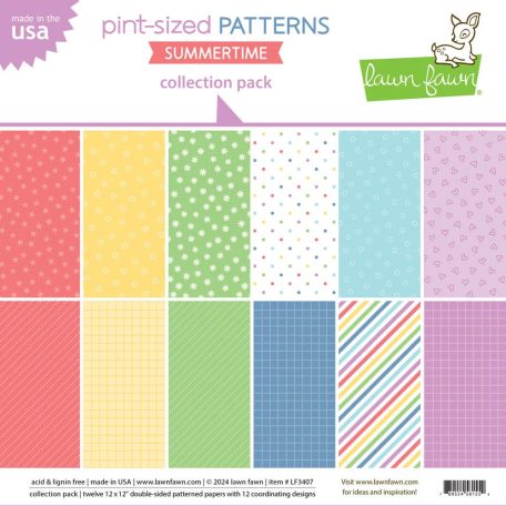 Lawn Fawn Pint-sized Patterns Summertime Papírkészlet 12" (30 cm) Lawn Fawn collection pack (1 csomag)