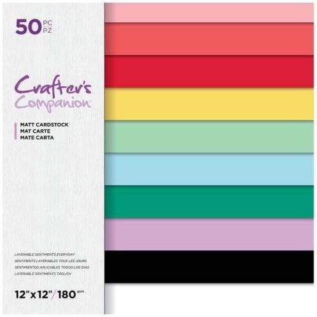 Crafter's Companion Everyday Brights Scrapbook Papírkészlet / Alapkarton 12" (30 cm) Matt Cardstock (50 lap)