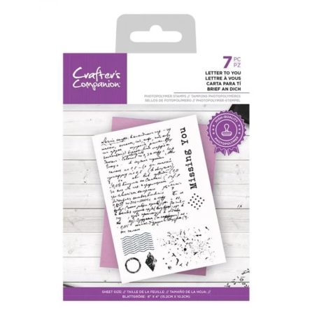 Crafter's Companion Letter to You Szilikonbélyegző Clear Stamps (7 db)