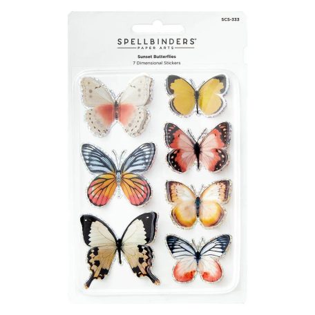 Spellbinders Sunset 3D Pillangó matrica Butterflies Stickers (7 db)