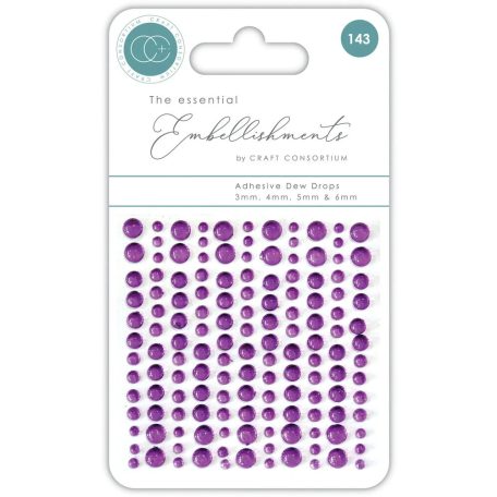 Craft Consortium Purple Öntapadós díszítőelem készlet Adhesive Dew Drops (1 csomag)