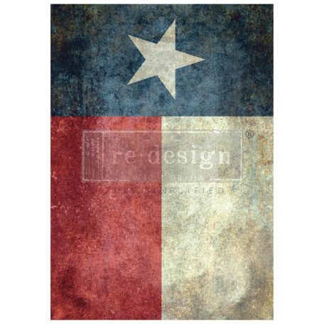 Re-Design with Prima Decoupage Fiber Texas Flag Decoupage papír A1 (1 db)