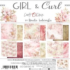   Craft O'Clock Scrapbook papírkészlet 6" (15 cm) Girl & Curl Paper Collection Set (24 ív)