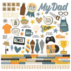   Simple Stories Father's Day Matrica Cardstock Stickers 12" (30 cm) 1 ív