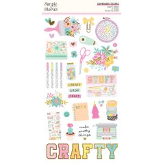   Simple Stories Crafty Things Chipboard matrica Chipboard Stickers  1 ív