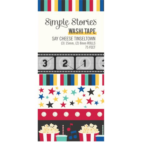 Simple Stories Say Cheese Tinseltown Dekorációs ragasztószalag Washi Tape 5 db