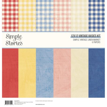 Simple Stories Simple Vintage Linen Market Scrapbook papírkészlet Vintage Basics Kit 12" (30 cm) 1 csomag