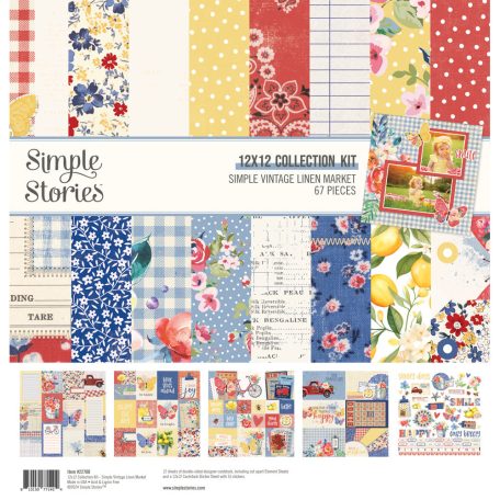 Simple Stories Simple Vintage Linen Market Scrapbook papírkészlet Collection Kit 12" (30 cm) 1 csomag