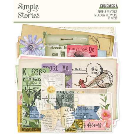 Simple Stories Simple Vintage Meadow Flowers Kivágatok Ephemera 1 csomag