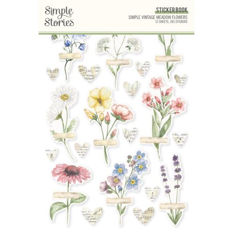 Simple Stories Simple Vintage Meadow Flowers Matrica Sticker Book 12 ív