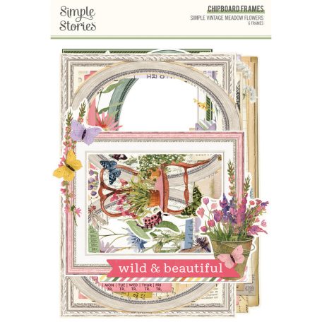 Simple Stories Simple Vintage Meadow Flowers Chipboard Chipboard Frames 1 csomag