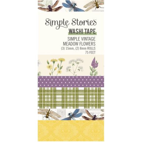 Simple Stories Simple Vintage Meadow Flowers Dekorációs ragasztószalag Washi Tape 5 db