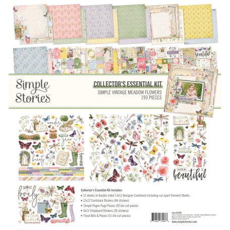 Simple Stories Simple Vintage Meadow Flowers Scrapbook papírkészlet Collector's Essential Kit 12" (30 cm) 1 csomag