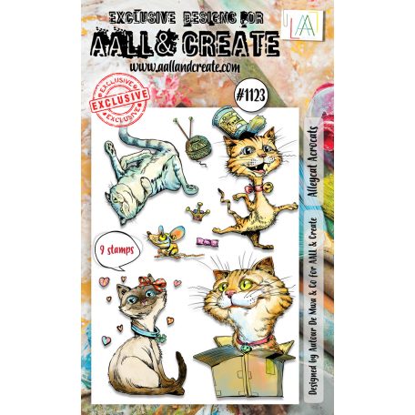 AALL & CREATE Szilikonbélyegző A6 - Alleycat Acrocats - Stamp Set (1 db)