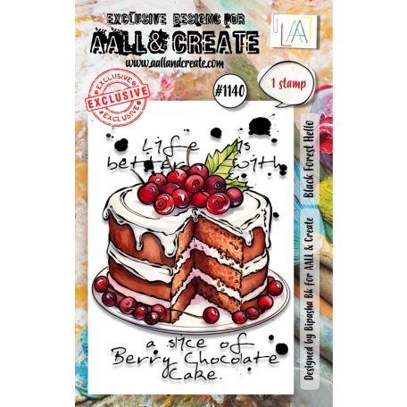 AALL & CREATE Szilikonbélyegző A7 - Black Forest Hello - Stamp Set (1 db)