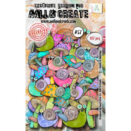 AALL & CREATE Kivágatok - Snails & Shrooms - Ephemera Die-Cuts (1 csomag)