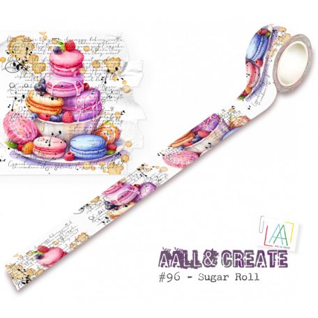 AALL & CREATE Dekorációs ragasztószalag 25mm - Sugar Roll - Washi Tape (1 db)