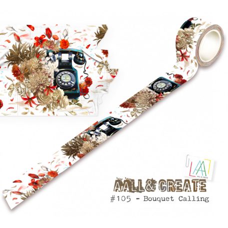 AALL & CREATE Dekorációs ragasztószalag 25mm - Bouquet Calling - Washi Tape (1 db)